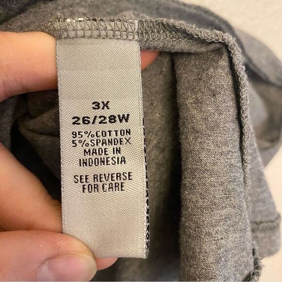 Catherines Plus Size Tank Top sleeveles gray cotton embellish studded sparkly 3X - Picture 9 of 9